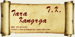 Tara Kangrga vizit kartica